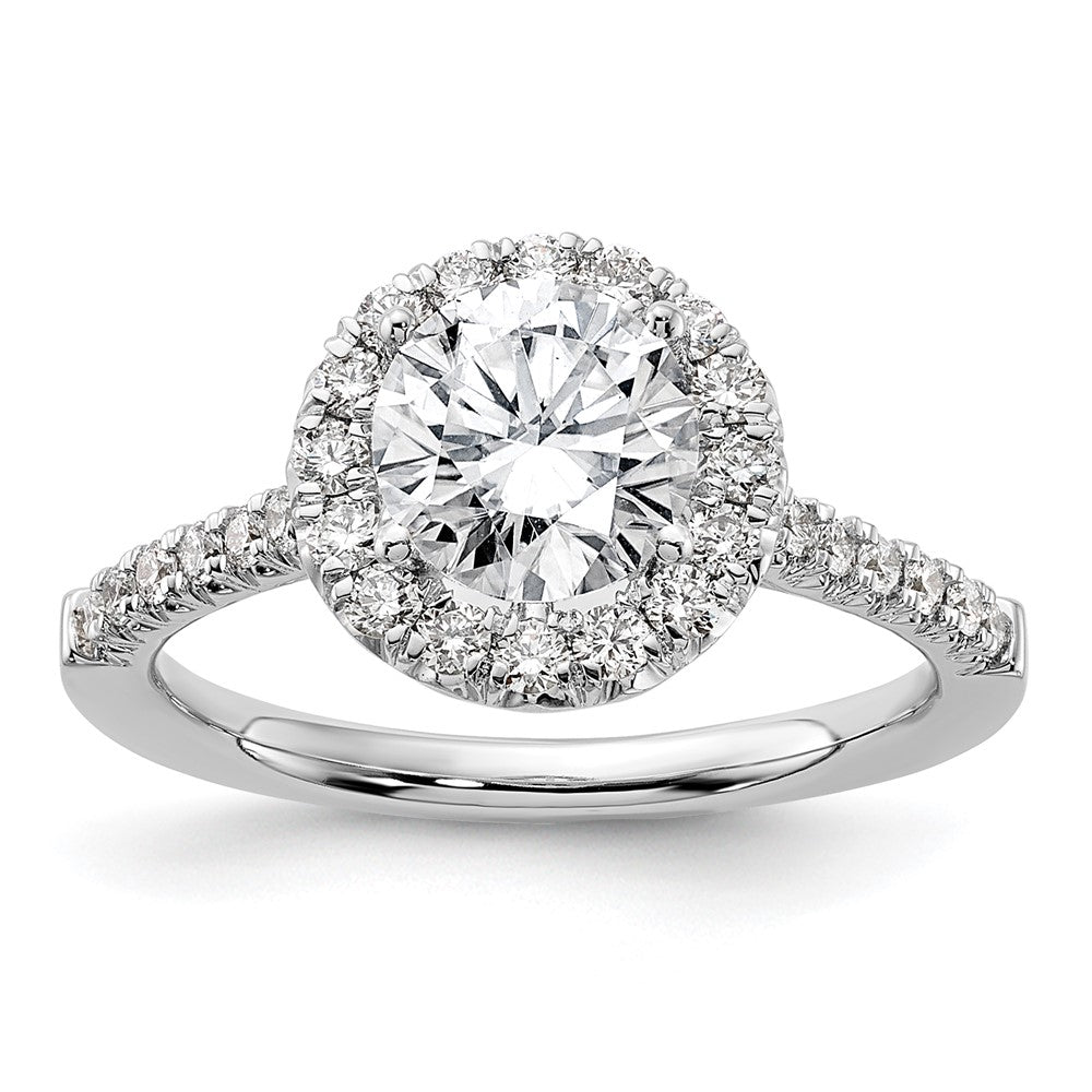 14K Weißgold Verlobungsring mit 0,5 ct. im Labor gezüchteten Diamanten VS/SI+ G+, Semi-Mount mit 1,5 ct. rundem Mittelstein