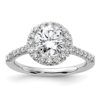 14K Weißgold Verlobungsring mit 0,5 ct. im Labor gezüchteten Diamanten VS/SI+ G+, Semi-Mount mit 1,5 ct. rundem Mittelstein