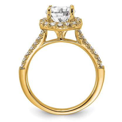 14K Gelbgold Verlobungsring mit rundem 1,5 ct. Diamant-Mittelstein, im Labor gezüchtet, Gesamtgewicht 0,5 ct., VS/SI+ G+