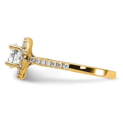 14K Gelbgold Verlobungsring mit rundem 1,5 ct. Diamant-Mittelstein, im Labor gezüchtet, Gesamtgewicht 0,5 ct., VS/SI+ G+