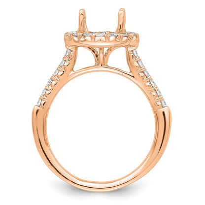 14K Roségold Verlobungsring mit 0,5 ct. laborgezüchteten Diamanten VS/SI+ G+ und 2 ct. rundem Mittelstein