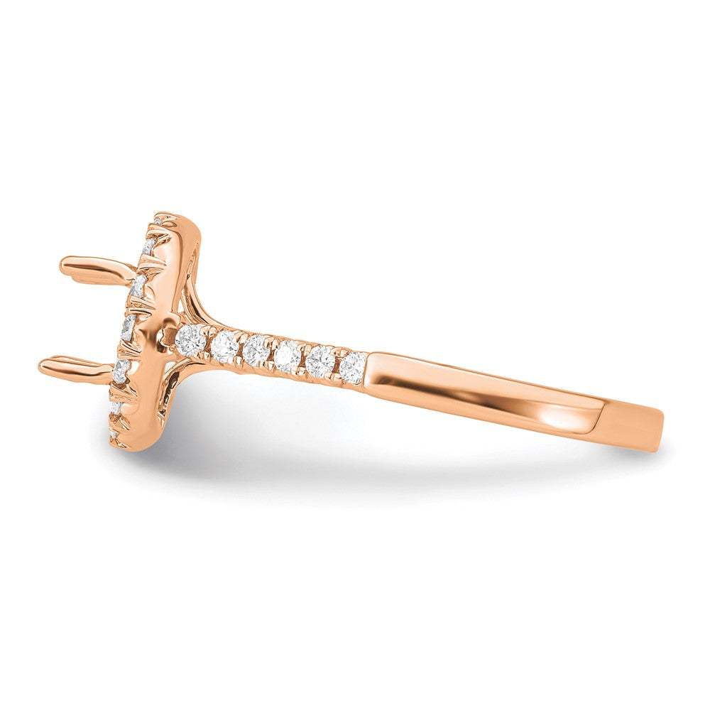 14K Roségold Verlobungsring mit 0,5 ct. laborgezüchteten Diamanten VS/SI+ G+ und 2 ct. rundem Mittelstein