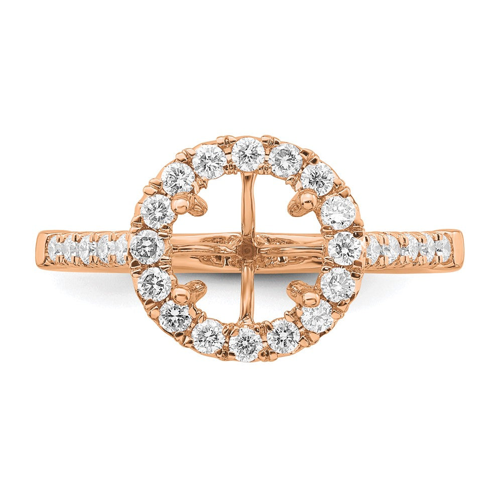 14K Roségold Verlobungsring mit 0,5 ct. laborgezüchteten Diamanten VS/SI+ G+ und 2 ct. rundem Mittelstein