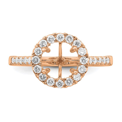 14K Roségold Verlobungsring mit 0,5 ct. laborgezüchteten Diamanten VS/SI+ G+ und 2 ct. rundem Mittelstein