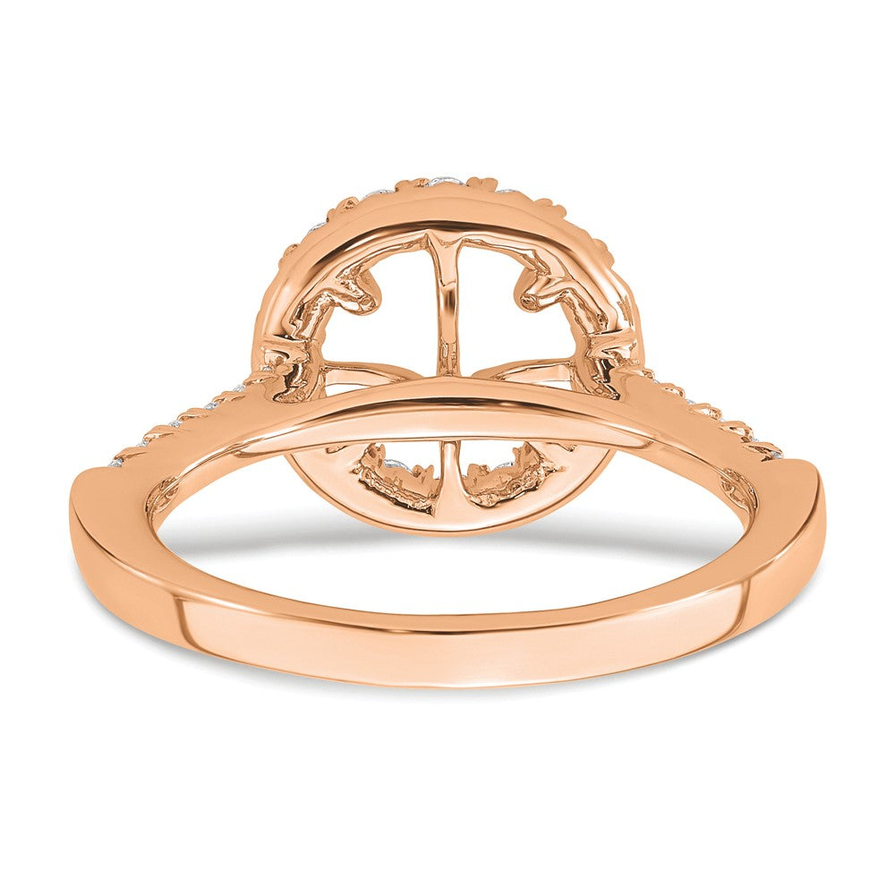 14K Roségold Verlobungsring mit 0,5 ct. laborgezüchteten Diamanten VS/SI+ G+ und 2 ct. rundem Mittelstein