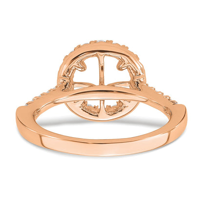 14K Roségold Verlobungsring mit 0,5 ct. laborgezüchteten Diamanten VS/SI+ G+ und 2 ct. rundem Mittelstein