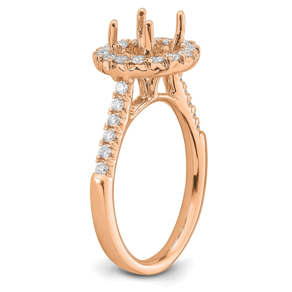 14K Roségold Verlobungsring mit 0,5 ct. laborgezüchteten Diamanten VS/SI+ G+ und 2 ct. rundem Mittelstein