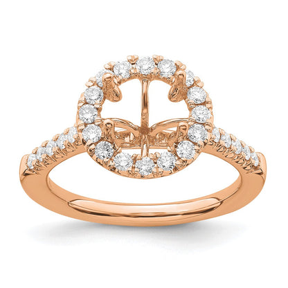 14K Roségold Verlobungsring mit 0,5 ct. laborgezüchteten Diamanten VS/SI+ G+ und 2 ct. rundem Mittelstein