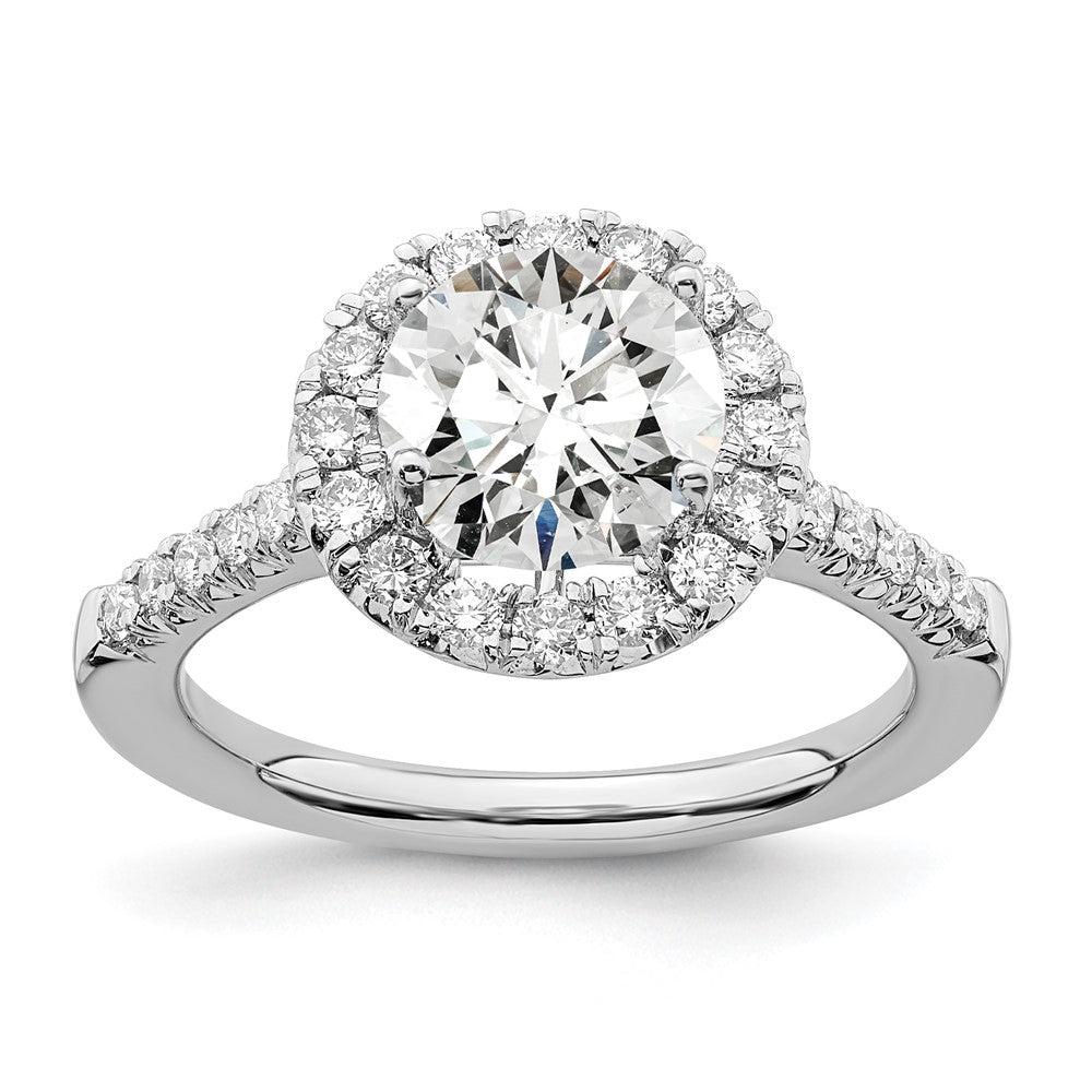 14K Weißgold Verlobungsring mit 0,5 ct. laborgezüchteten Diamanten VS/SI+ G+ und 2 ct. rundem Center-Diamant