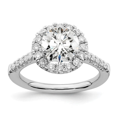 14K Weißgold Verlobungsring mit 0,5 ct. laborgezüchteten Diamanten VS/SI+ G+ und 2 ct. rundem Center-Diamant