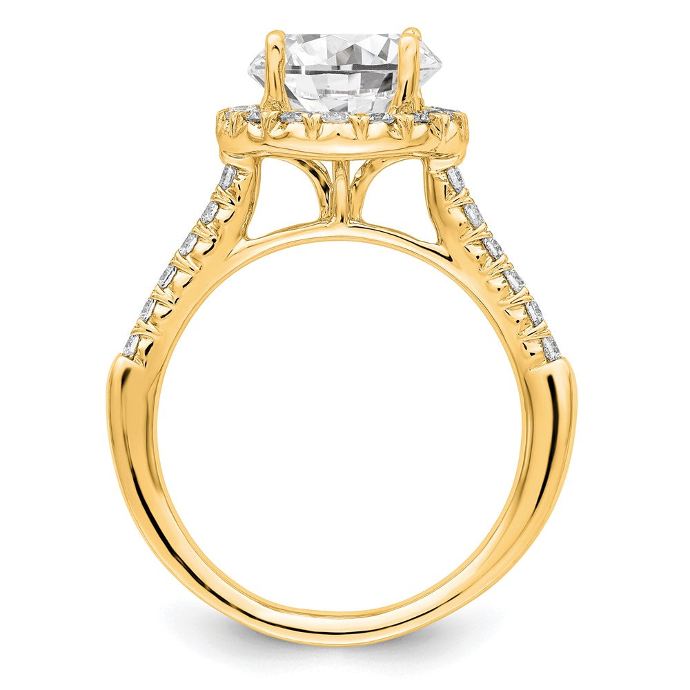 14K Gelbgold Verlobungsring mit 0,5 ct. Labor gezüchtetem Diamant VS/SI+ G+, 2 ct. rundem Center-Diamant