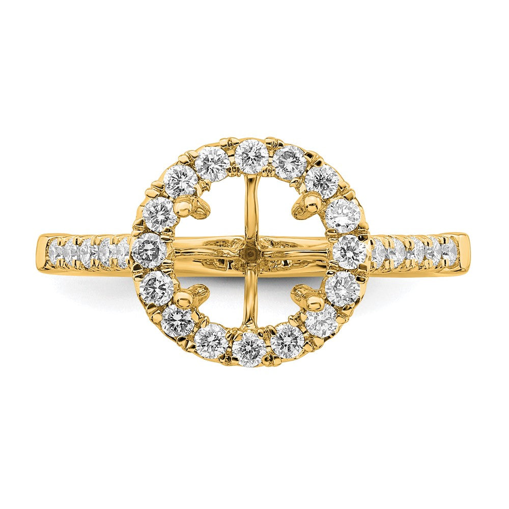 14K Gelbgold Verlobungsring mit 0,5 ct. Labor gezüchtetem Diamant VS/SI+ G+, 2 ct. rundem Center-Diamant