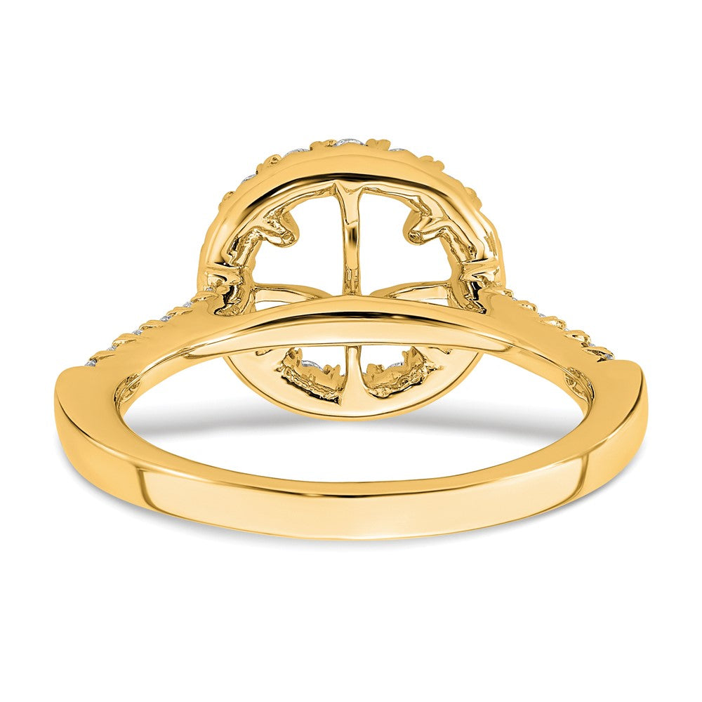 14K Gelbgold Verlobungsring mit 0,5 ct. Labor gezüchtetem Diamant VS/SI+ G+, 2 ct. rundem Center-Diamant
