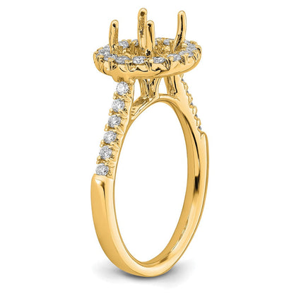 14K Gelbgold Verlobungsring mit 0,5 ct. Labor gezüchtetem Diamant VS/SI+ G+, 2 ct. rundem Center-Diamant