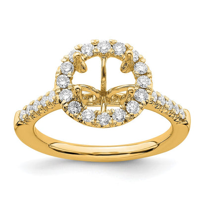 14K Gelbgold Verlobungsring mit 0,5 ct. Labor gezüchtetem Diamant VS/SI+ G+, 2 ct. rundem Center-Diamant