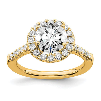 14K Gelbgold Verlobungsring mit 0,5 ct. Labor gezüchtetem Diamant VS/SI+ G+, 2 ct. rundem Center-Diamant