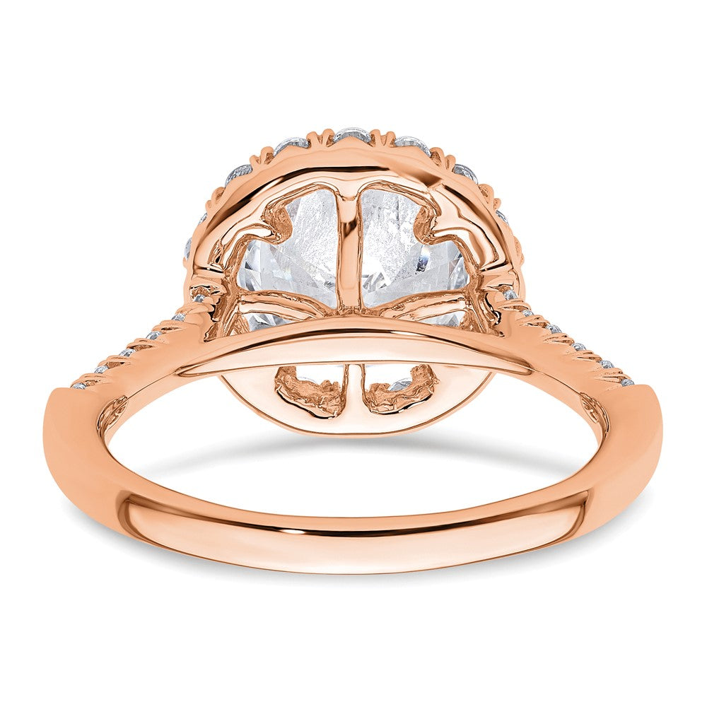 14K Roségold Verlobungsring mit Halo-Halbfassung für laborgezüchtete Diamanten VS/SI FGH