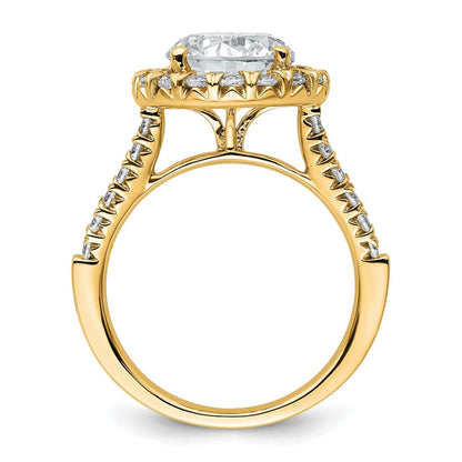 14K Gelbgold Verlobungsring mit rundem, laborgezüchtetem 3 ct. Mittelstein-Diamant, VS/SI+ G+, Gesamtgewicht 0,625 ct