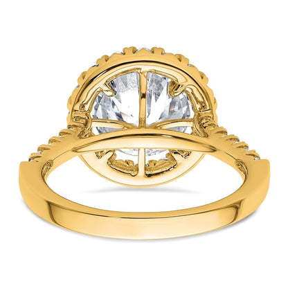 14K Gelbgold Verlobungsring mit rundem, laborgezüchtetem 3 ct. Mittelstein-Diamant, VS/SI+ G+, Gesamtgewicht 0,625 ct