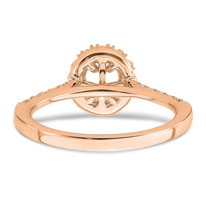 14K Roségold Verlobungsring mit 0,33 ct. laborgezüchtetem Diamant VS/SI+ G+ und 0,5 ct. ovalem Center-Diamant im Halo-Design