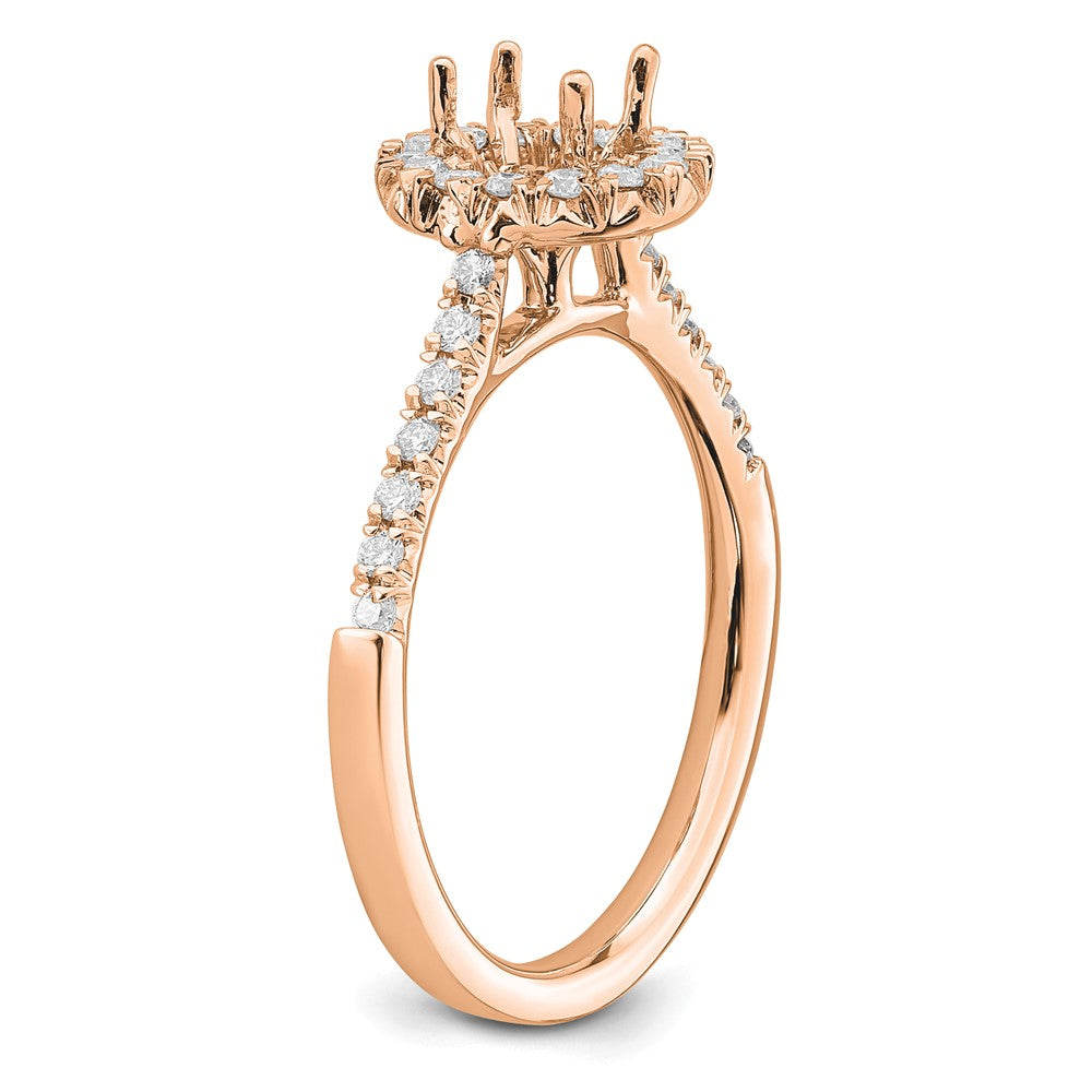 14K Roségold Verlobungsring mit ovalem Halo und 0,875 ct. laborgezüchteten Diamanten, VS/SI+ G+