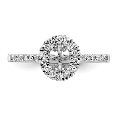 14K Weißgold Verlobungsring mit ovalem Halo aus simuliertem Diamant