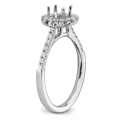 14K Weißgold Verlobungsring mit 0,875 ct. Labor-Diamant im Ovalschliff, VS/SI+ G+, mit Halo-Fassung
