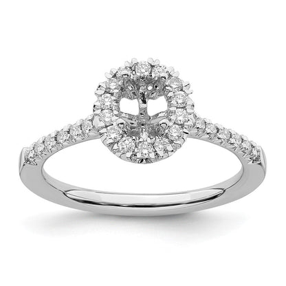 14K Weißgold Verlobungsring mit ovalem Halo aus simuliertem Diamant