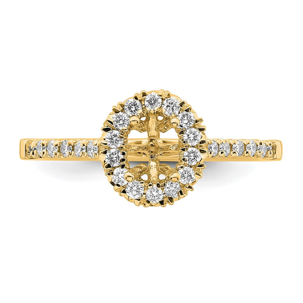 14K Gelbgold Verlobungsring mit ovalem Halo, 0,33 ct. laborgezüchtetem Diamant VS/SI+ G+, 0,5 ct. Mittelstein