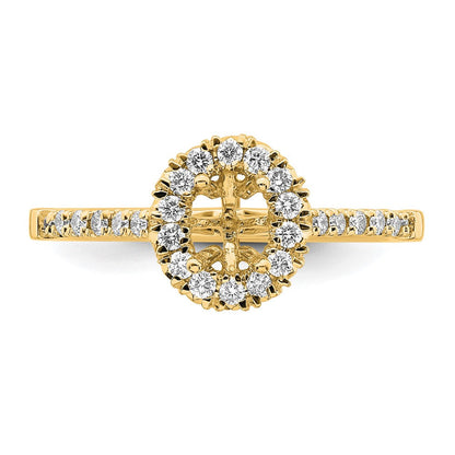 14K Gelbgold Verlobungsring mit ovalem Halo, 0,33 ct. laborgezüchtetem Diamant VS/SI+ G+, 0,5 ct. Mittelstein