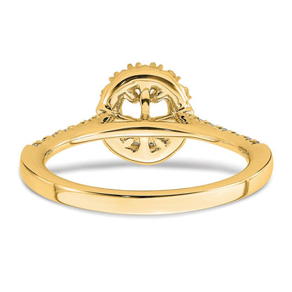 14K Gelbgold Verlobungsring mit ovalem Halo, 0,33 ct. laborgezüchtetem Diamant VS/SI+ G+, 0,5 ct. Mittelstein