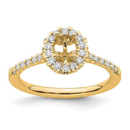 14K Gelbgold Verlobungsring mit ovalem Halo, 0,33 ct. laborgezüchtetem Diamant VS/SI+ G+, 0,5 ct. Mittelstein