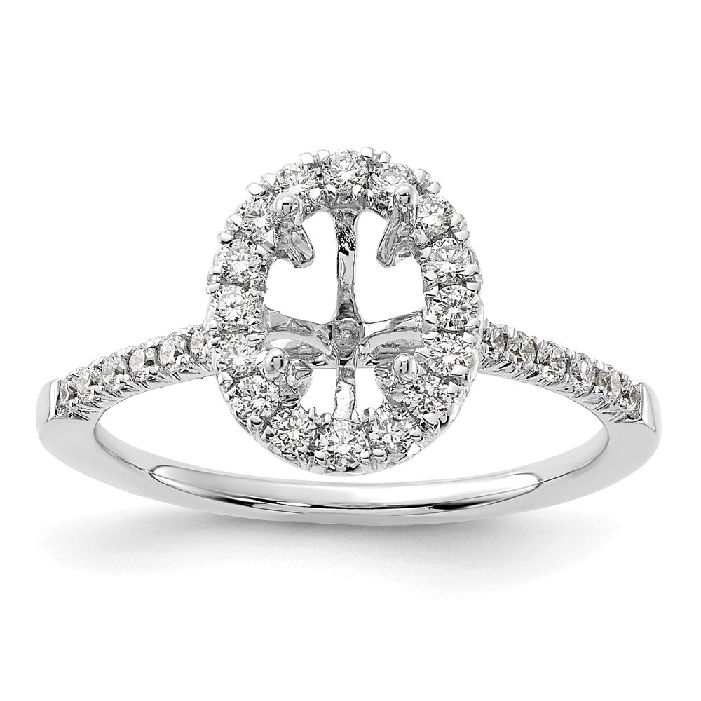 14K Weißgold Verlobungsring mit ovalem Halo, Labordiamanten VS/SI+ G+ 0,375 ct., Mittelstein 1 ct