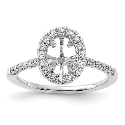 14K Weißgold Verlobungsring mit ovalem Halo, Labordiamanten VS/SI+ G+ 0,375 ct., Mittelstein 1 ct