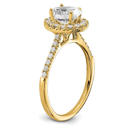 14K Gelbgold Verlobungsring mit 0,375 ct. Laborgezüchteten Diamanten VS/SI+ G+ und 1 ct. Oval-Halo-Diamant als Mittelstein