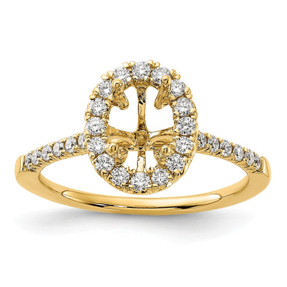 14K Gelbgold 0,375 ct. Labor gezüchteter Diamant VS/SI+ G+ 1 ct. Mittelstein Oval-Halo-Verlobungsring
