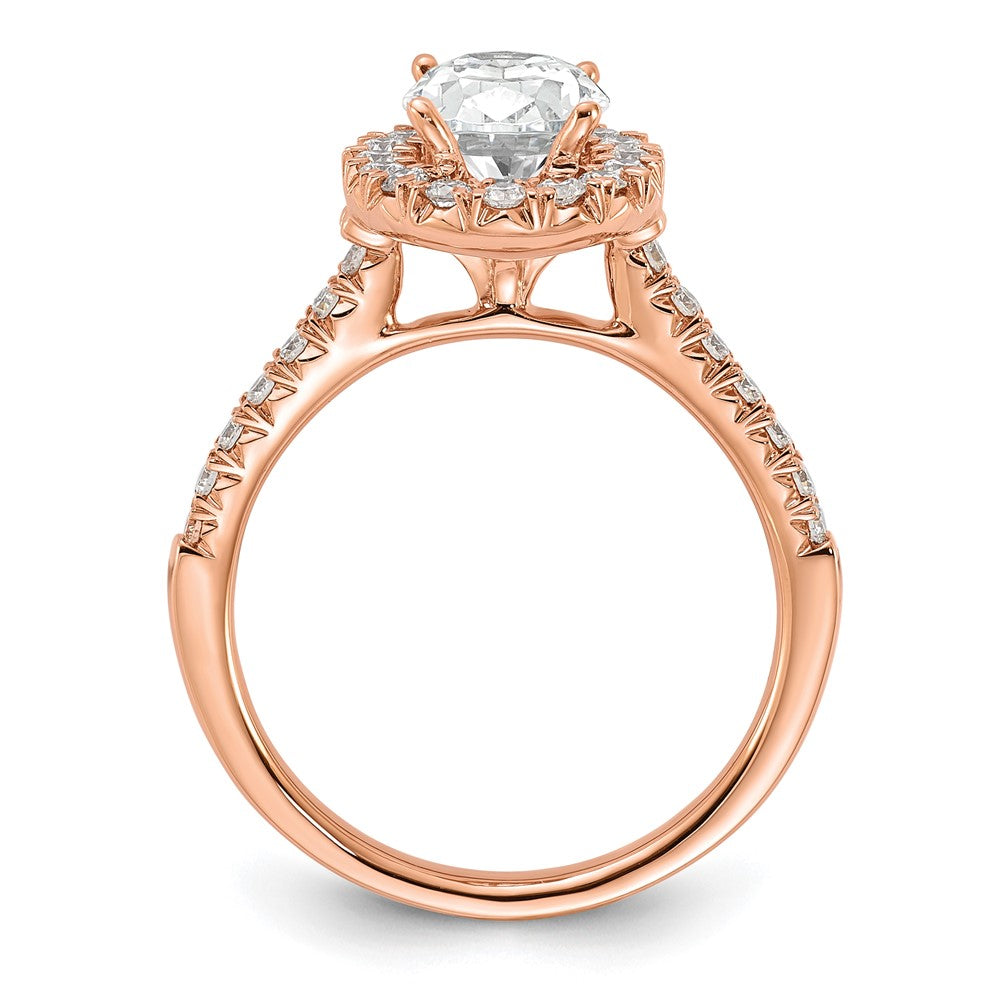 14K Roségold Verlobungsring mit 0,5 ct. im Labor gezüchtetem