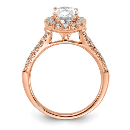 14K Roségold Verlobungsring mit 0,5 ct. im Labor gezüchtetem