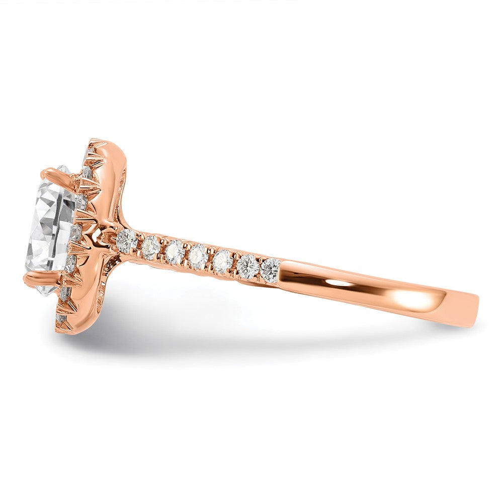 14K Roségold Verlobungsring mit 0,5 ct. im Labor gezüchtetem