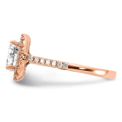 14K Roségold Verlobungsring mit 0,5 ct. im Labor gezüchtetem