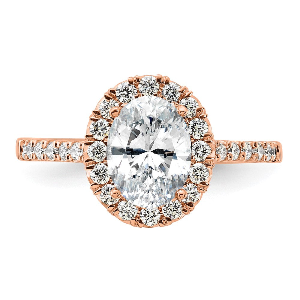 14K Roségold Verlobungsring mit 0,5 ct. im Labor gezüchtetem