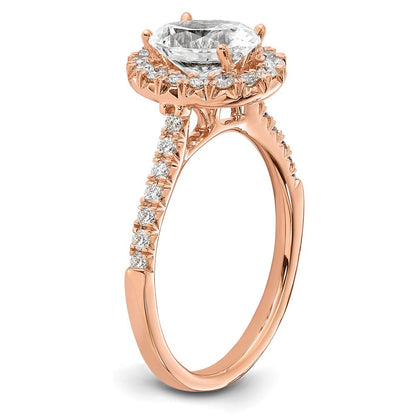 14K Roségold Verlobungsring mit 0,5 ct. im Labor gezüchtetem