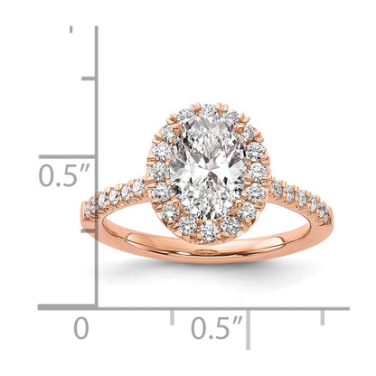 14K Roségold Verlobungsring mit 0,5 ct. im Labor gezüchtetem