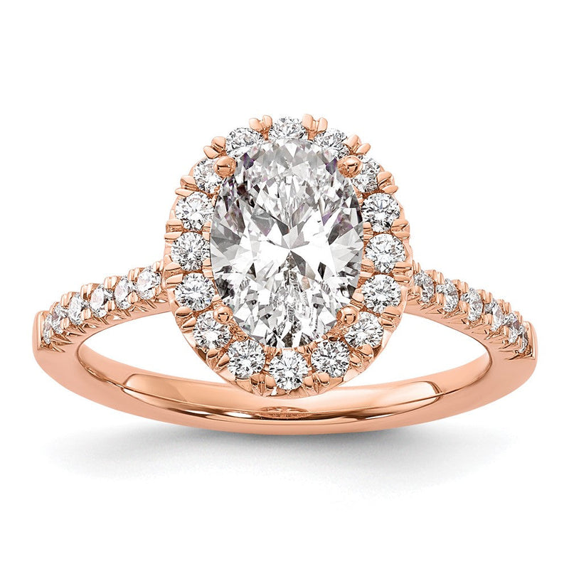 14K Roségold Verlobungsring mit 0,5 ct. im Labor gezüchtetem