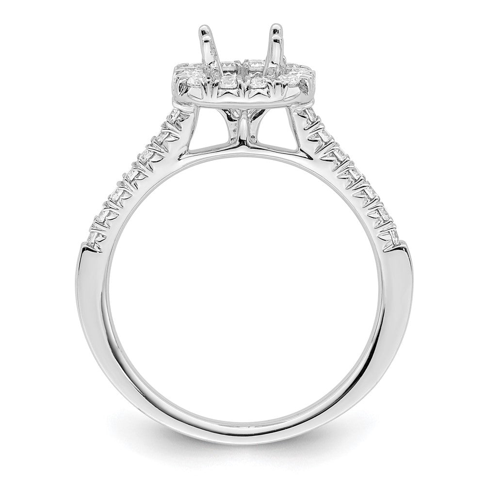 14K Weißgold Verlobungsring mit Kissenschliff-Halo aus simuliertem Diamant
