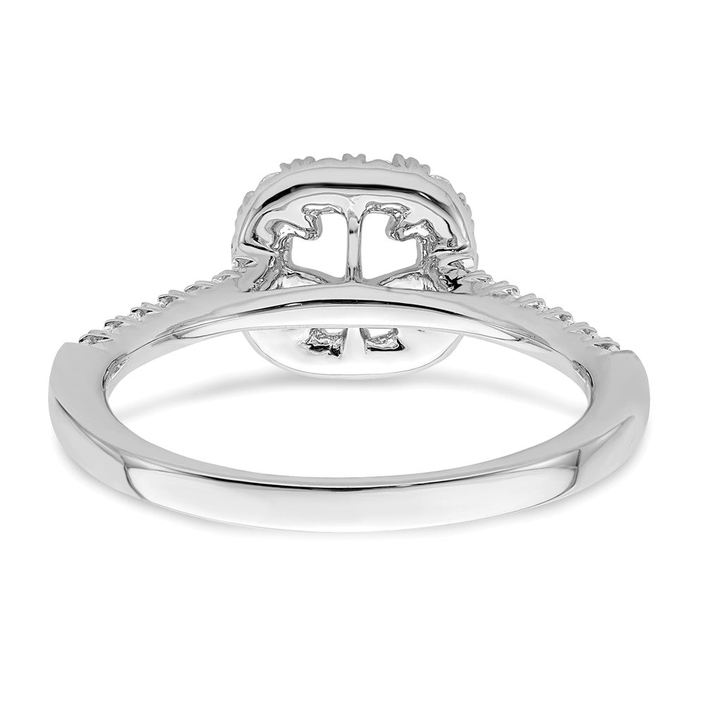 14K Weißgold Verlobungsring mit Kissenschliff-Halo aus simuliertem Diamant