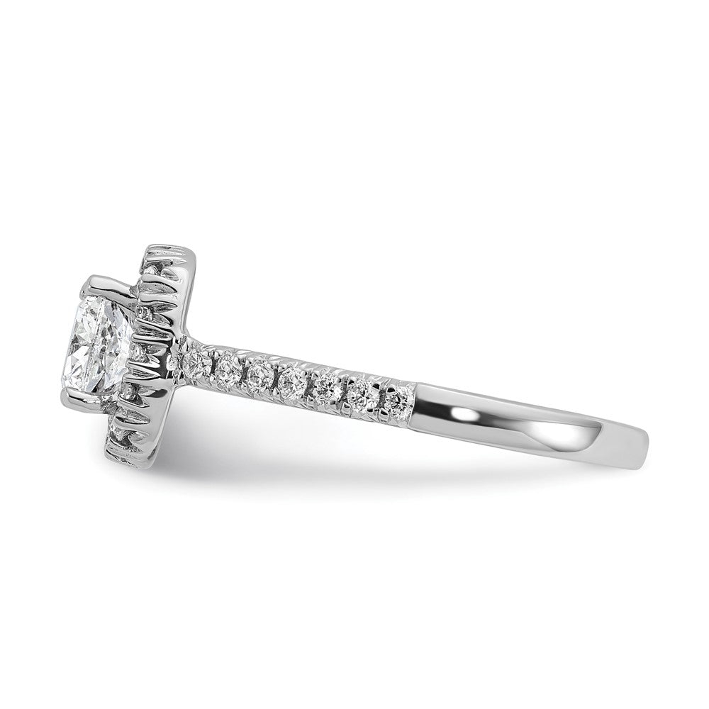 14K Weißgold Labordiamant VS/SI+ G+ Kissenschliff Halo Halbfassung Verlobungsring