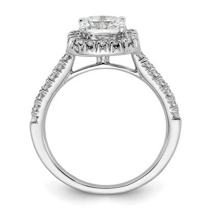Platin-Verlobungsring mit Halo-Fassung für Kissenschliff, Semi-Mount, Labor gezüchteter Diamant VS/SI+ G+