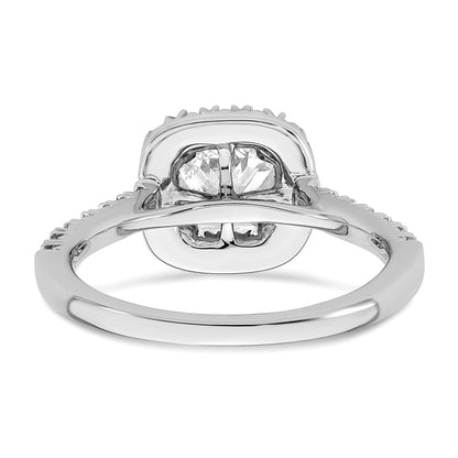 Platin-Verlobungsring mit Halo-Fassung für Kissenschliff, Semi-Mount, Labor gezüchteter Diamant VS/SI+ G+