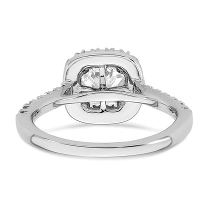 Platin-Verlobungsring mit Halo-Fassung für Kissenschliff, Semi-Mount, Labor gezüchteter Diamant VS/SI+ G+